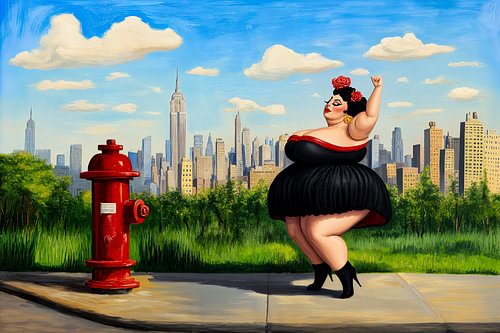 Dikke danser in de Big Apple