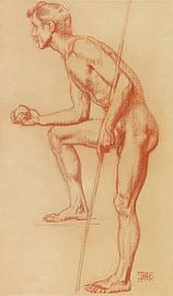 Homme debout avec une pomme et une lance, Franz von Stuck, Um 1919-1923 sur Atelier Liesjes