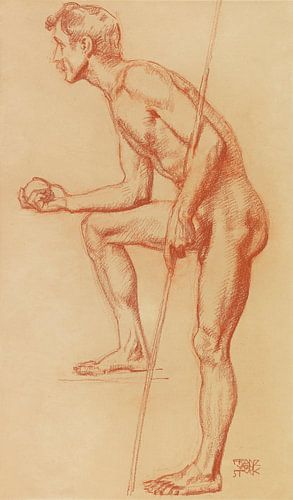 Staande man met appel en lans, Franz von Stuck, Um 1919-1923