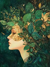 Die mit der Natur verschmolzene Frau von Blumen Studio