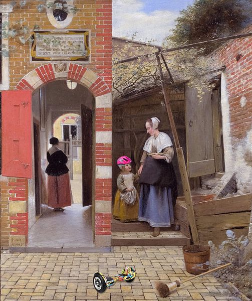 Der Innenhof eines Hauses in Delft von Moonheart Artworks