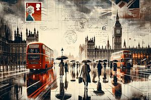 Regentag auf Londons Straßen