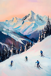 Skiers on Blue Mountain by Francis Heilman