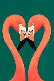 Flamingo love in a riot of colour by Poster Art Shop