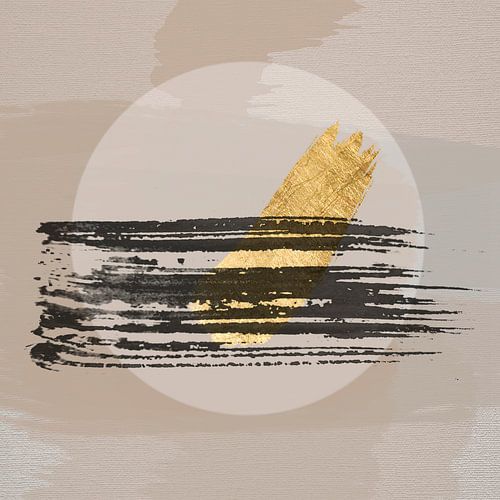 Collage Art painting : Hygge Gold