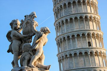 Statue with Angels at the Tower of Pisa