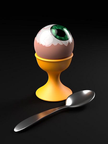 Eye in eggshell by Jörg Hausmann
