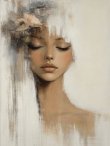 Abstract portret in pastelkleuren