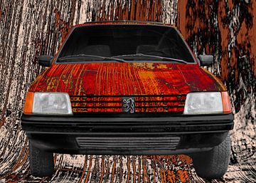 Peugeot 205 Art Car in rode kleuren van aRi F. Huber