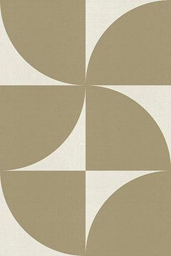 Abstracte geometrische vormen in neutrale kleuren. Wit en zand. van Abstract Minimalist Art