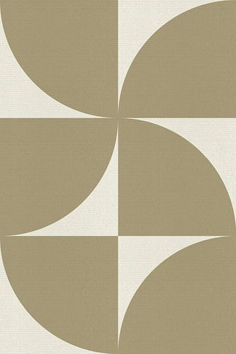 Abstracte geometrische vormen in neutrale kleuren. Wit en zand.