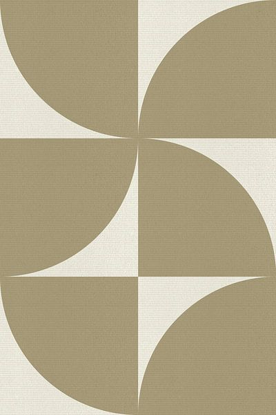 Abstract Geometric Shapes in Neutral Colors. White and Sand. by Abstract Minimalist Art