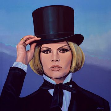 Brigitte Bardot Blau Gemälde von Paul Meijering