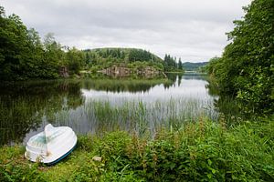 Rowing boat at the waterfront in Norway by Manon Verijdt