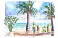 Karibisches Chillen mit Drinks, Meerblick und Travellers Palm von Markus Bleichner Miniaturansicht