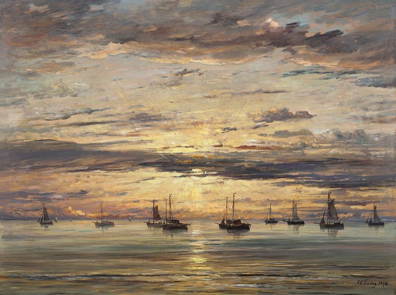Sonnenuntergang bei Scheveningen, Hendrik Willem Mesdag von Meesterlijcke Meesters