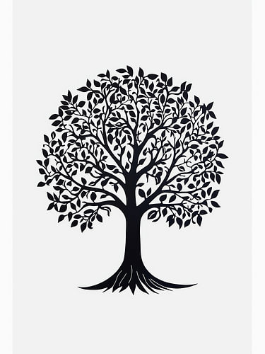 Silhouette d'arbre enraciné II