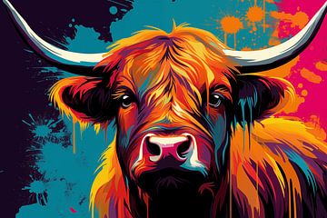 Portrait d'un Highlander écossais Design pop art sur Animaflora PicsStock