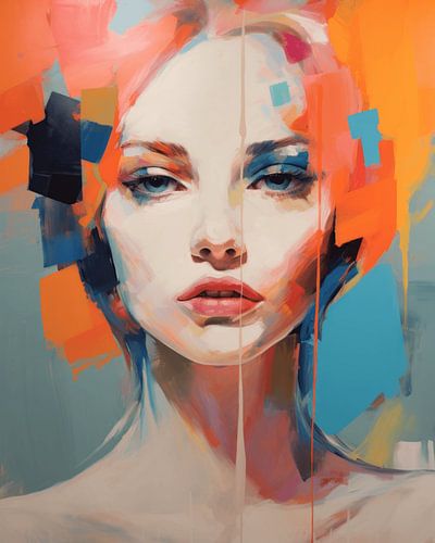 Kleurrijk modern en abstract portret