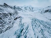 Svínafjellsjökull Glestjer vanuit de lucht (drone) in Ijsland van Michiel Dros thumbnail