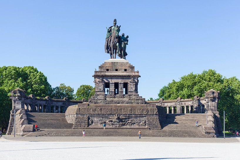 Equestrian statue of Emperor Wilhelm I , Deutsches Eck, Koblenz, Rhineland-Palatinate, Germany, Euro by Torsten Krüger