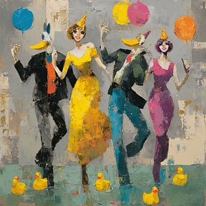 Buntes Fest mit Freunden