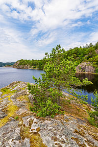 Felsen und Bäume im Naturreservat Kobbungen nahe Strömstad, Sc