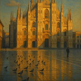 Mailänder Dom Einsamkeit: Goldener Dom und Tauben von Travel Shop