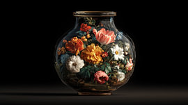 Blumen in einer Glasvase – Panorama von TheXclusive Art