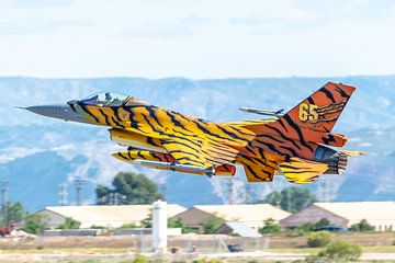 Schitterende Belgische F-16 met tijgerprint! van Jaap van den Berg