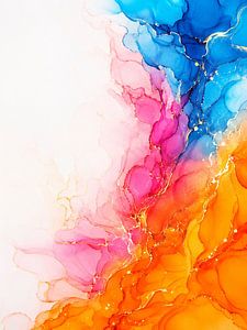 fließende Farben und goldene Akzente