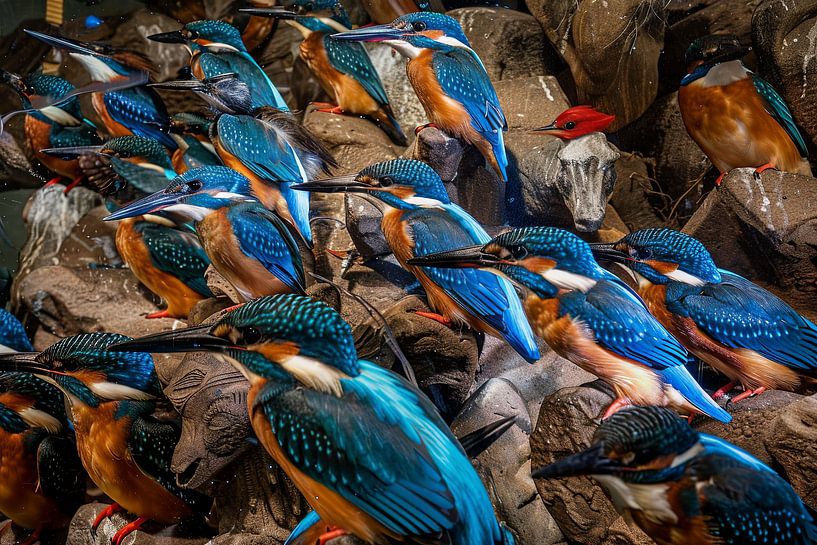 kingfishers in a row by Egon Zitter