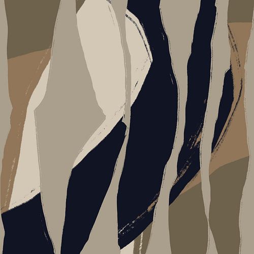 Abstracte kunst. Lijnen in zwart, wit, bruin nr. 1