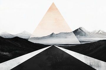 Abstract landschap met piramide van Poster Art Shop