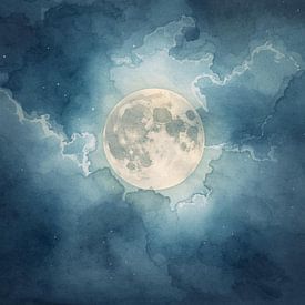 Der scheue Mond Gemälde von ComfortQ