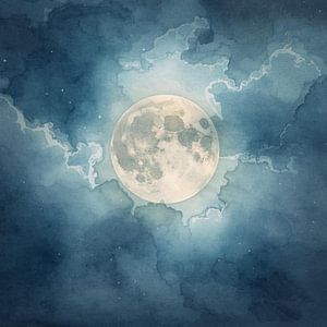 Der scheue Mond Gemälde
