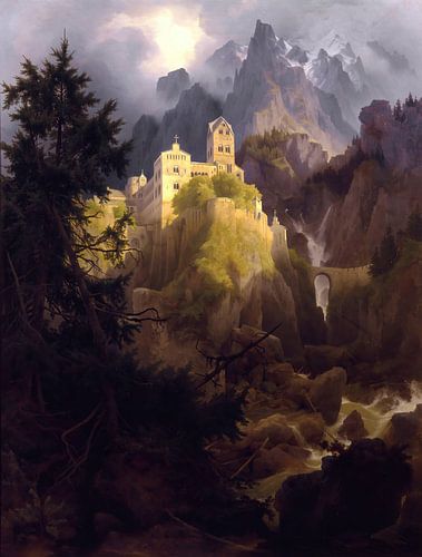 Karl Eduard Biermann-Het klooster Burgis in Tirol