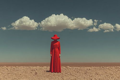 surrealistisch portret vrouw alleen