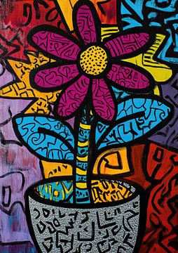 Large Purple Flower by ARTEO Paintings