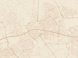 Terracotta-Stil Karte von Helmond von De Kaartenwinkel