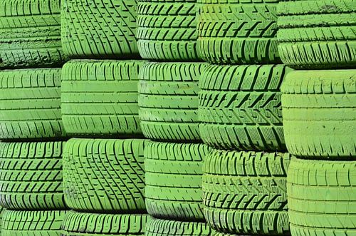 Tyre pile at the race track
