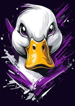The intense gaze of a determined duck by Pixelbull Design