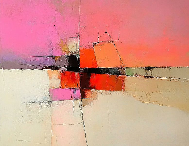 Contemporary Abstract | Modern Pink Abstraction by Zen and More