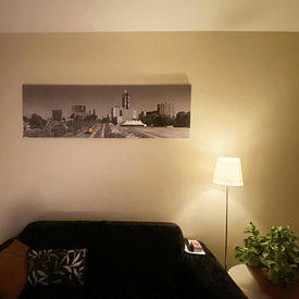 Kundenfoto: Panorama Tilburg mit Zug von Anton de Zeeuw, auf Leinwand