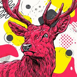 Pop Art cerf élaphe n° 2