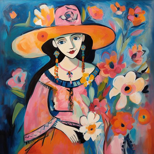 Vrouwelijk Bloemenportret