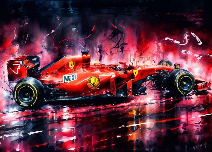 Ferrari Formula One Watercolor by MIROKKU