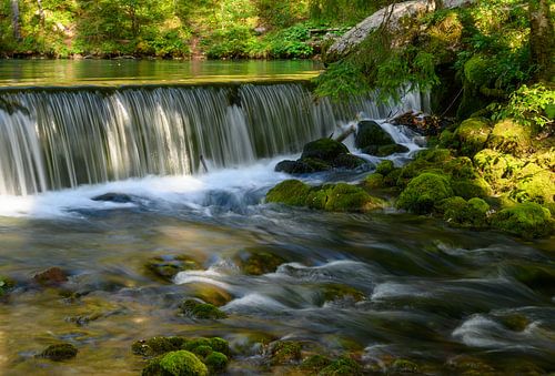 Hear the rushing of the waterfall