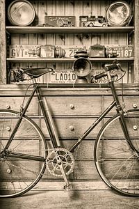 Das Rennrad und das alte Bücherregal