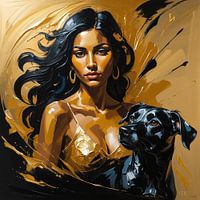 Die Frau in Schwarz und Gold
